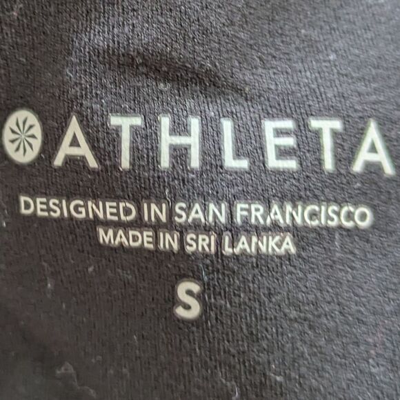 Athleta Conscious Crop Crop Cropped Top Tank Built In Bra Small Black Racerback - Picture 5 of 5